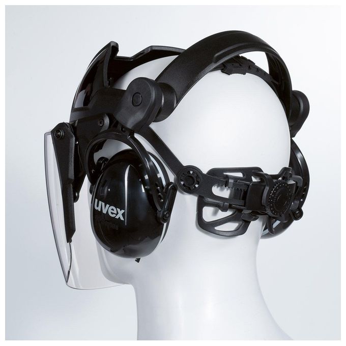 Uvex 9790212 pheos faceguard Protezione Viso Visiera Policarbonato Cuffie Antirumore SNR 28 dB colore Nero