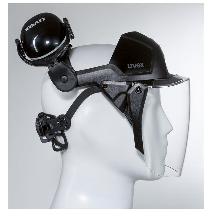 Uvex 9790212 pheos faceguard Protezione Viso Visiera Policarbonato Cuffie Antirumore SNR 28 dB colore Nero