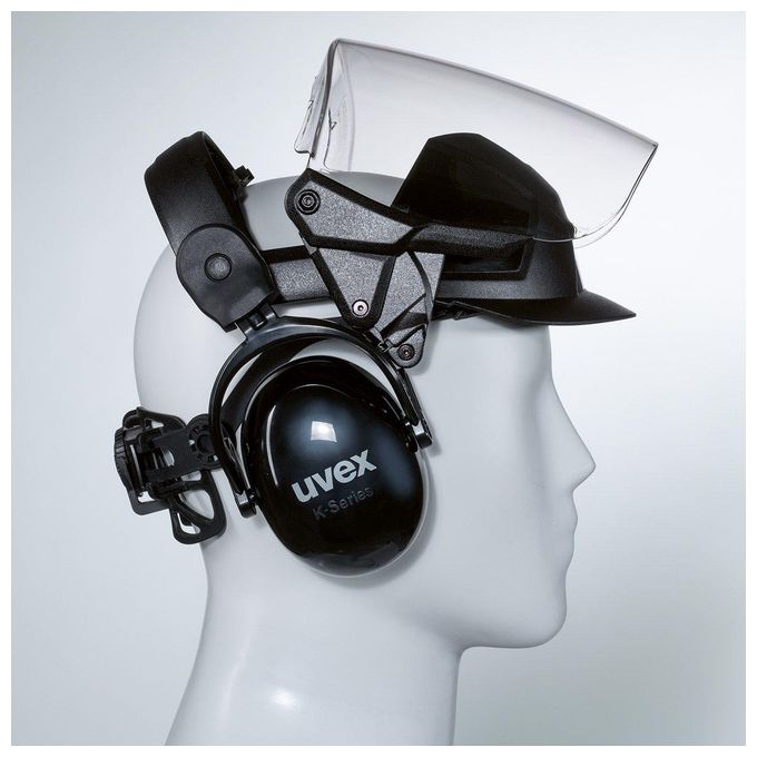 Uvex 9790212 pheos faceguard Protezione Viso Visiera Policarbonato Cuffie Antirumore SNR 28 dB colore Nero