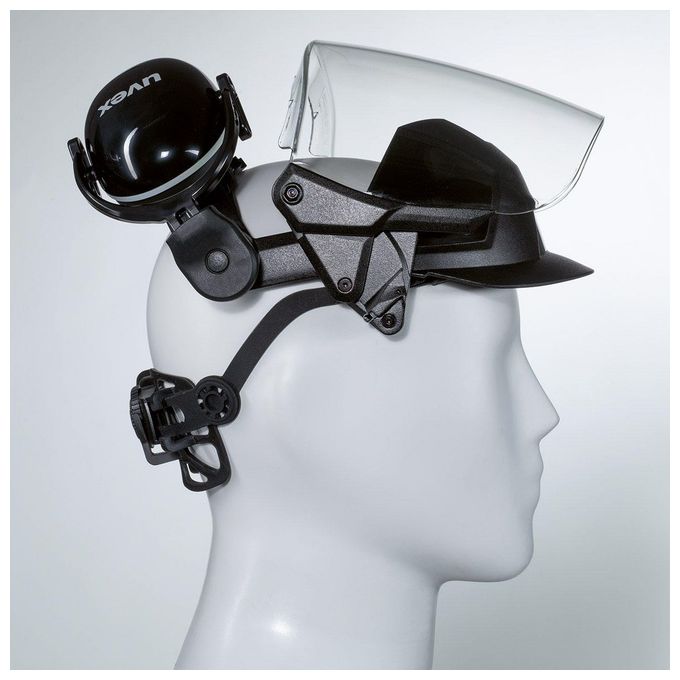 Uvex 9790212 pheos faceguard Protezione Viso Visiera Policarbonato Cuffie Antirumore SNR 28 dB colore Nero