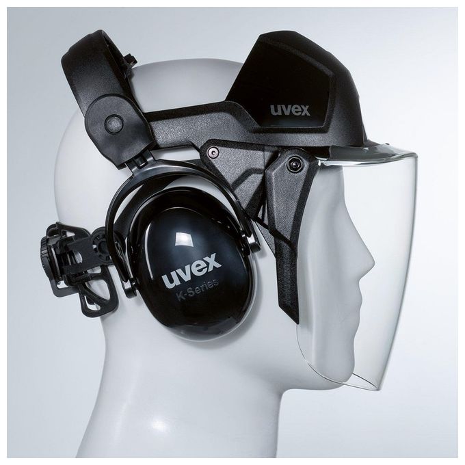 Uvex 9790212 pheos faceguard Protezione Viso Visiera Policarbonato Cuffie Antirumore SNR 28 dB colore Nero