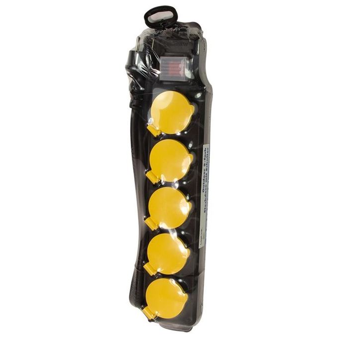 LogiLink Multipresa 5 Porte da Esterno con Coperchi di Protezione Prese e Spina Schuko