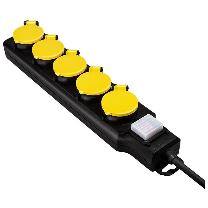 LogiLink Multipresa 5 Porte da Esterno con Coperchi di Protezione Prese e Spina Schuko