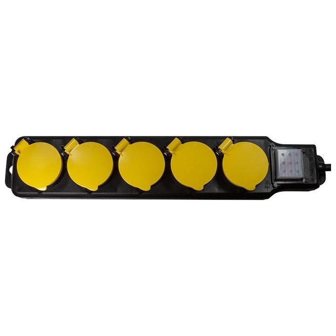 LogiLink Multipresa 5 Porte da Esterno con Coperchi di Protezione Prese e Spina Schuko