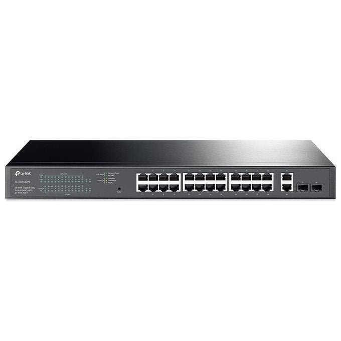 TP-Link TL-SG1428PE Easy Smart Switch Gestito L2 28 porte Gigabit 24 porte PoE+ 2 porte SFP 250W Rack 1U colore Nero