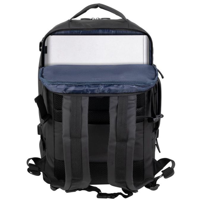 Rivacase 8465 Tegel Zaino da Viaggio per Notebook fino a 17,3'' con Scomparto Imbottito e Materiale ECO-FRIENDLY RPET colore Nero