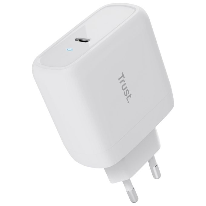 Trust 25139 Maxo Caricatore USB-C 65W con Cavo 2m Tecnologia USB PD 3.0 Protezioni Integrate colore Bianco