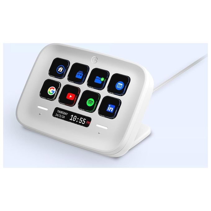 Elgato 10GBJ9901 Stream Deck Neo Tastiera controller con 8 tasti LCD personalizzabili e 2 Touch Points colore Bianco