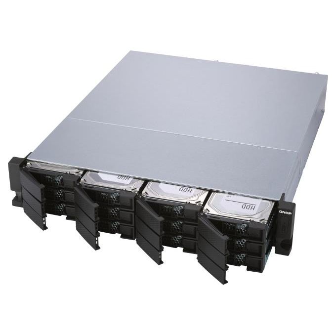 Qnap TL-R1200S-RP Contenitore di Unita' Di Archiviazione 2,5-3,5'' Enclosure Hdd-Ssd Nero-Grigio