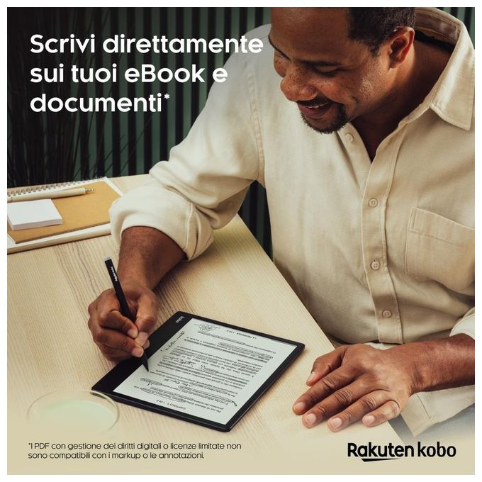Kobo N605-KU-BK-K-BU Elipsa 2E eReader Touch 10,3'' E Ink 32 GB Wi-Fi Bluetooth Stylus 2 inclusa colore Nero