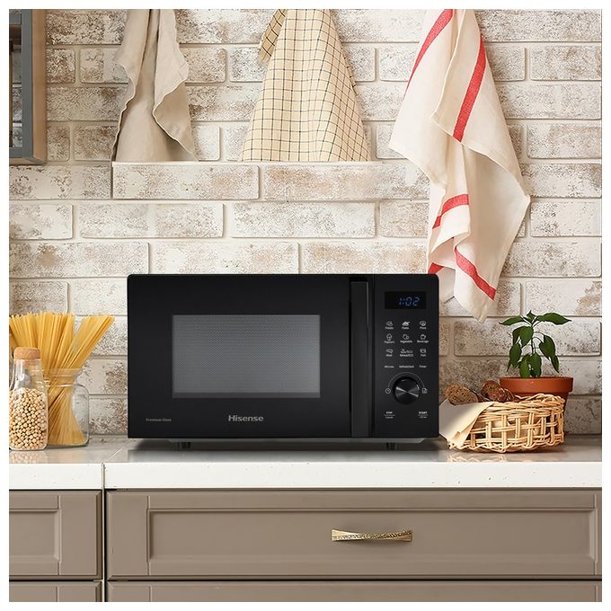 Hisense H20MOBSD1H Forno a Microonde Solo 20 L 700W 9 Programmi Rivestimento Ceramica colore Nero