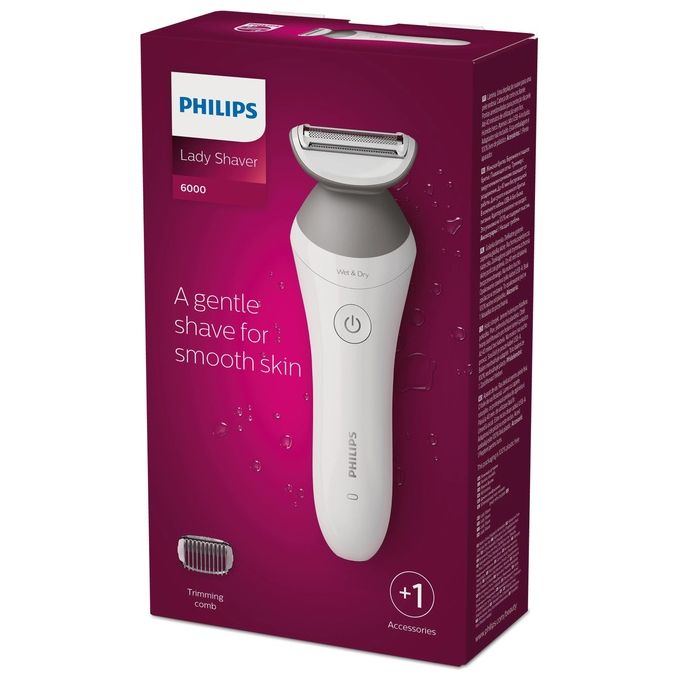 Philips BRL126-00 Lady Shaver Series 6000 Rasoio elettrico da donna wet dry 1 testina autonomia 40 min colore Bianco