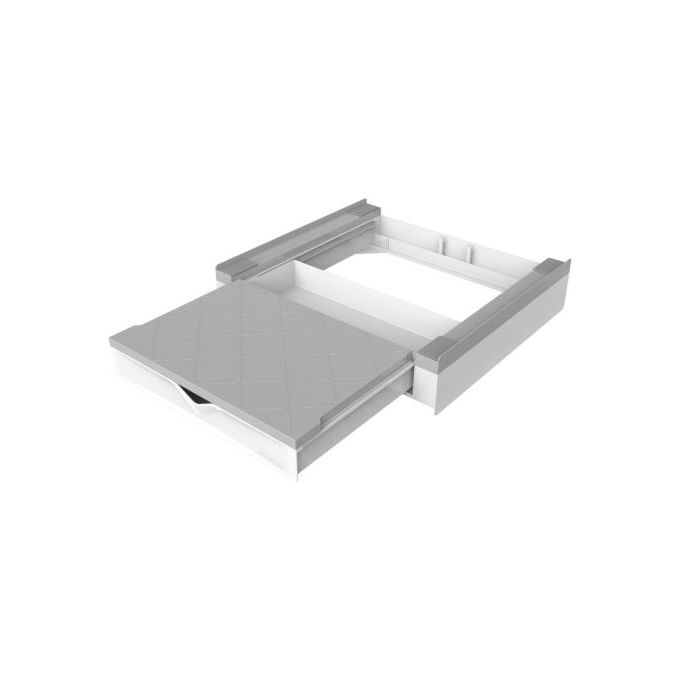 Meliconi DUO Torre Duo Kit di Sovrapposizione con Ripiano e Cassetto per Lavatrice e Asciugatrice colore Bianco