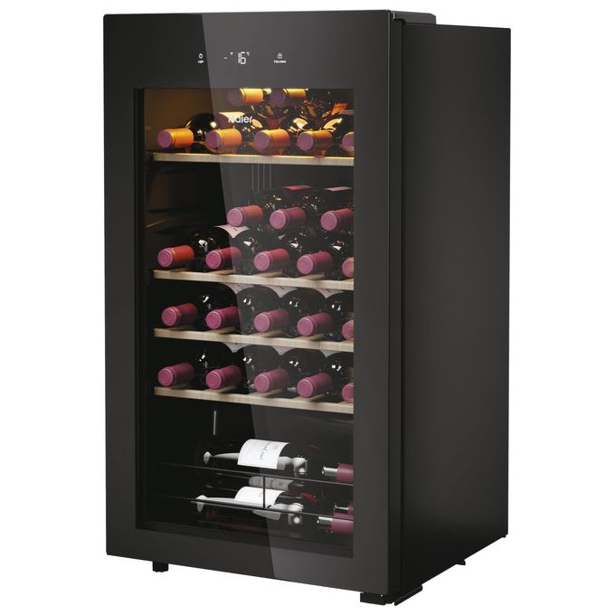 Haier HWS34GGH1 Wine Bank 50 Serie 3 Cantinetta Vino a Compressore 34 Bottiglie 90 L Classe G 37 dB Wi-Fi App hOn colore Nero