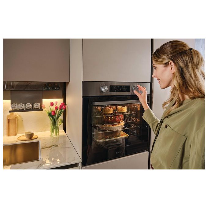 Candy CA6 N5B3EHTX Forno da incasso Elettrico Multifunzione 78 L Classe A++ Easy Steam Wi-Fi hOn 11 Programmi (60x60x60 cm) colore Nero Inox