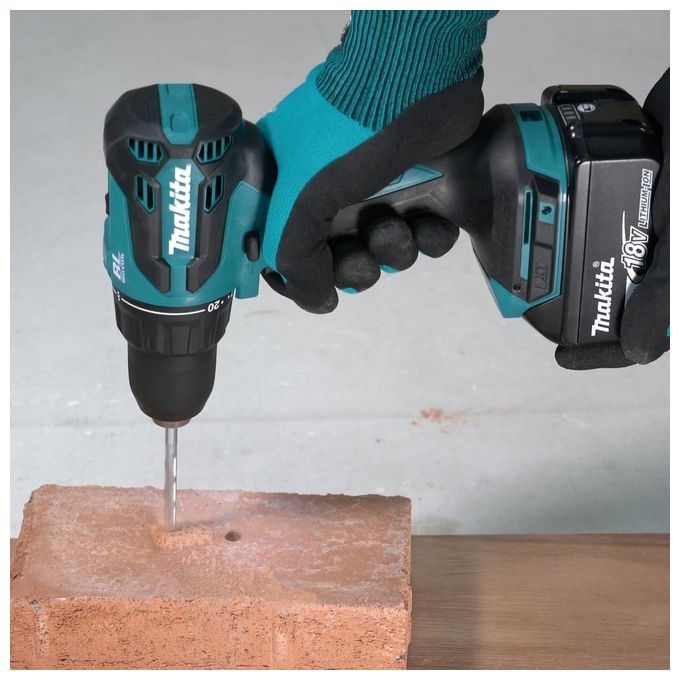 Makita DHP490Z Trapano avvitatore a percussione Brushless 18 V 65 Nm 0 - 500 - 1900 min-1 20 posizioni colore Nero