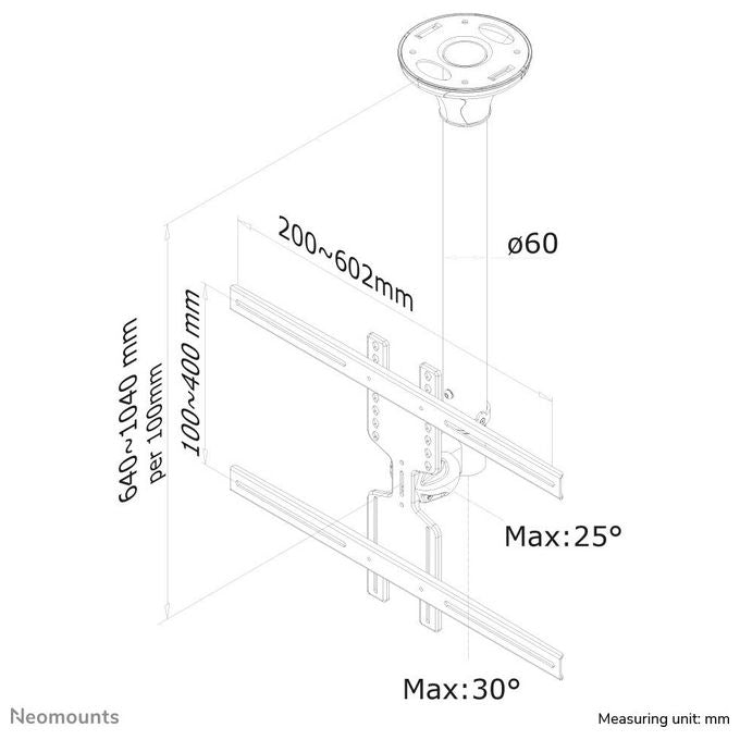 Newstar Supporto A Soffitto C400 Silver