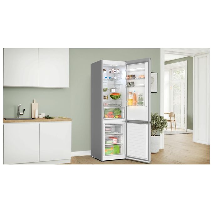 Bosch KGN397LDF Serie 4 Frigorifero Combinato 363 L 203 cm Classe D 35 dB Total No Frost MultiAirflow colore Acciaio Inox