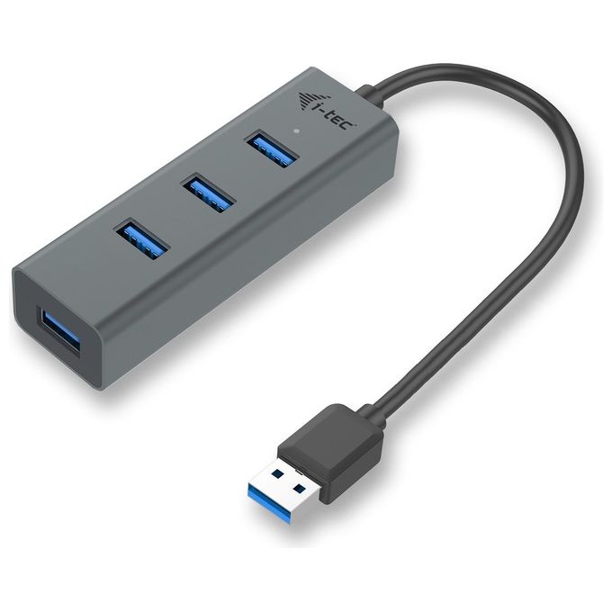 I-tec Metal U3HUBMETAL403 Hub di Interfaccia Usb 3.0 Type-A 5000Mbit-s Grigio