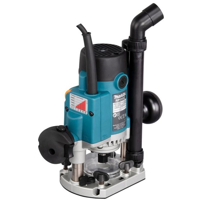 Makita RP1111CJFA Router 1100 W Velocita' Regolabile 5 Livelli 8000-27500 rpm Attacco 8 mm colore Nero Verde Metallico