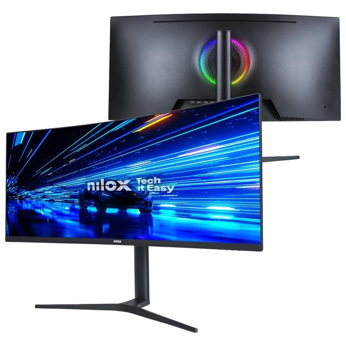 Nilox NXM344KD11 Monitor PC 34'' Ultrawide Quad HD Curvo 144Hz MVA LED 3440x1440 1ms G-SYNC 2 HDMI 2 DisplayPort colore Nero