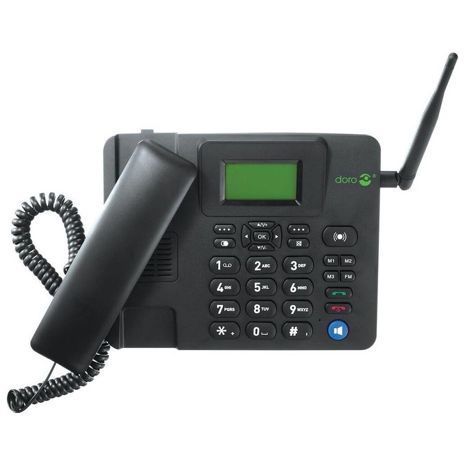 Doro 380511 4100H Telefono IP con Display LCD 128 x 64 Pixel Bluetooth 4.2 4G LTE Vivavoce Rubrica 500 Contatti colore Nero