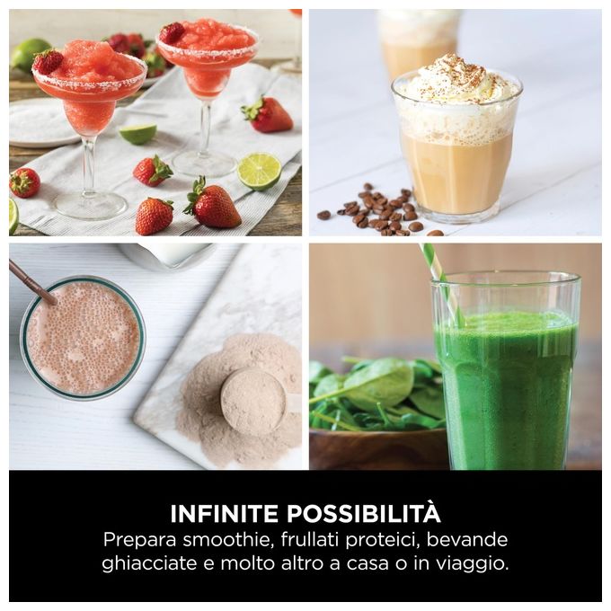 Ninja BC151EUBK Blast Frullatore Portatile per Sportivi Ricaricabile USB-C 0,53 L 14,4 W colore Nero