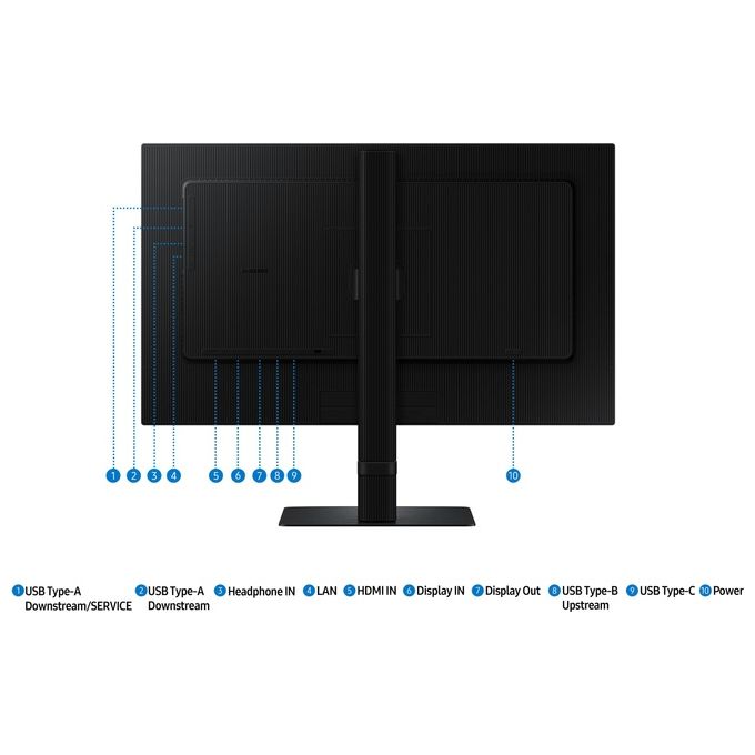 Samsung LS24D600UAUXEN ViewFinity S6 Monitor PC 24'' QHD IPS 100Hz 1,07 miliardi di colori HDR10 colore Nero
