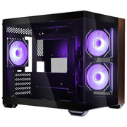 Cooler Master E481-KHNN-S00 Elite 481 Wood Case Mini Tower mATX ITX con 3 Ventole 120mm ARGB USB-C Vetro Temperato colore Nero