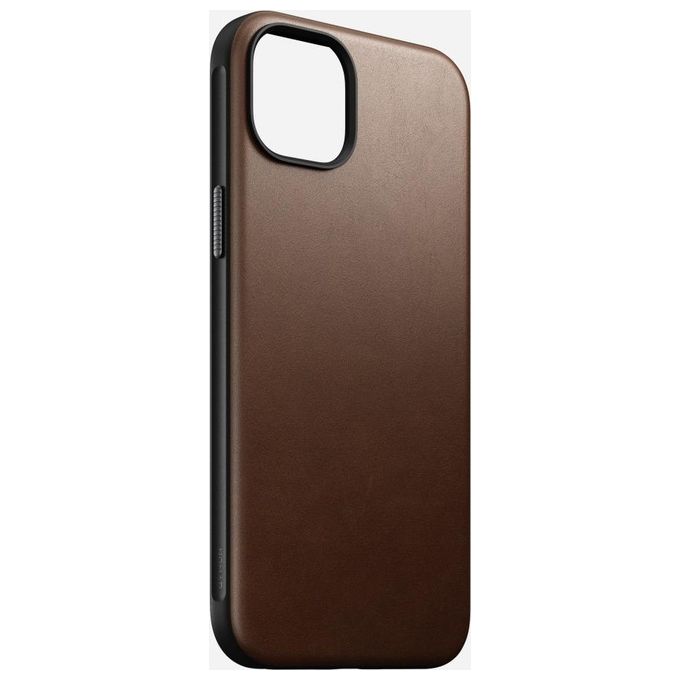 Nomad Modern Custodia in Pelle per iPhone 15 Plus Brown