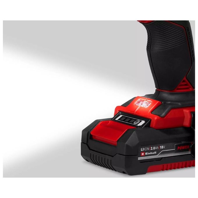 Einhell 4514211 TP-CD 18-60 Li-i BL Trapano avvitatore a percussione a batteria 18 V 2,0 Ah motore brushless mandrino 13 mm luce LED inclusa valigetta colore Nero