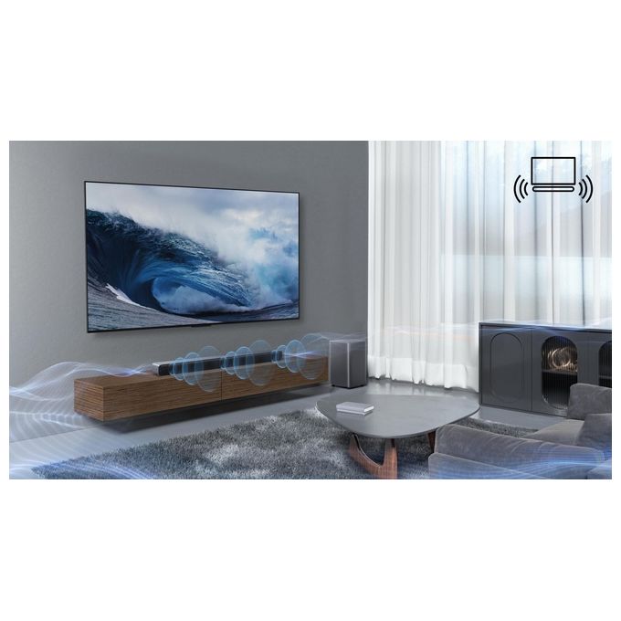 TCL S55HE S Series Soundbar 2.1 220W Dolby Atmos DTS Virtual:X Subwoofer Wireless HDMI eARC Bluetooth 5.3 colore Titanio