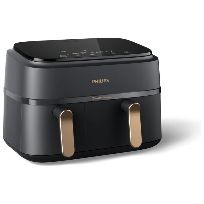 Philips NA352-00 Friggitrice ad aria 9 L 2750 W Doppio Cestello 8 Programmi Display LED colore Antracite