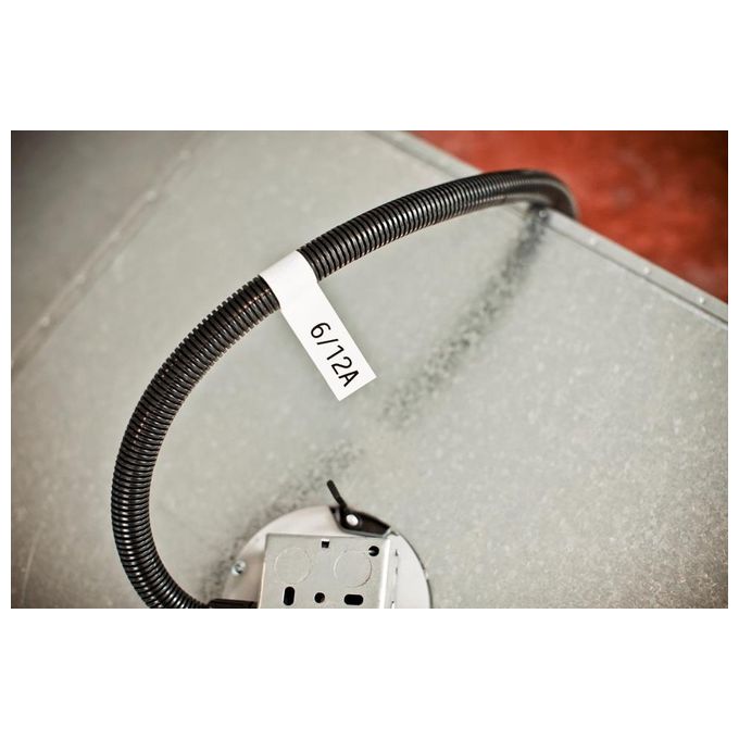 Brother Nastro Tz 12mm Nero Bianco Fless