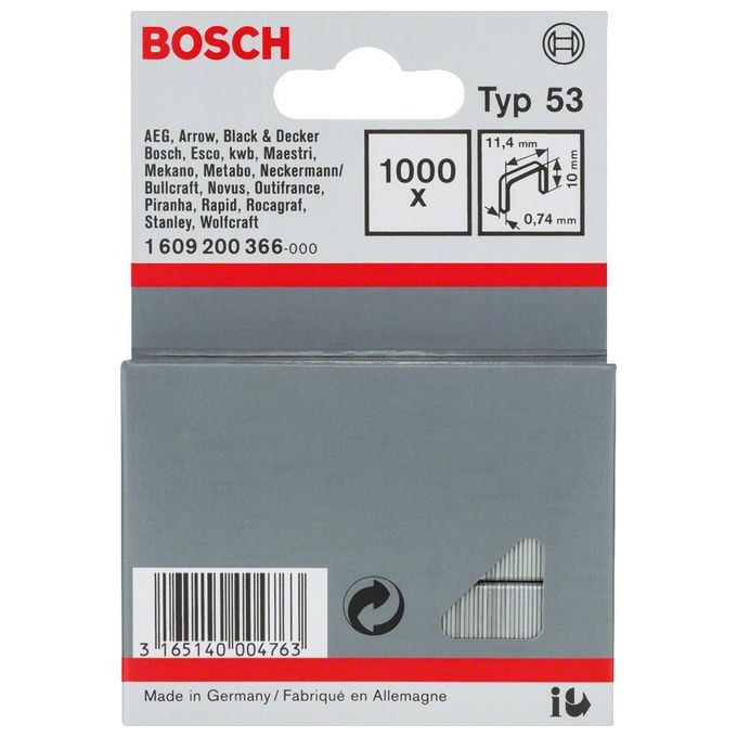 Accessori Bosch Graffatrici Ptk Graffe 10x10 mm 1609200366