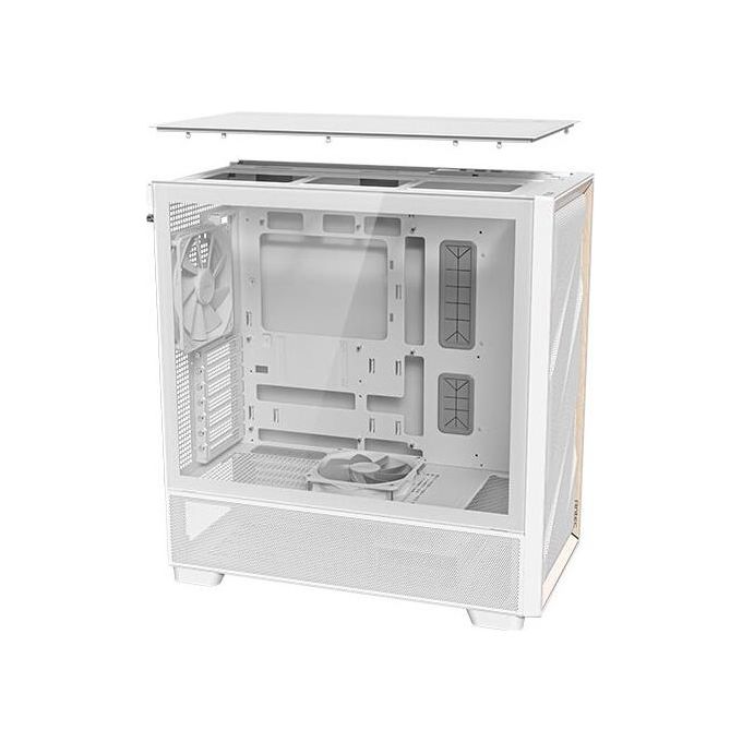 Antec FLUX WHITE Case PC Mid Tower con Vetro Temperato e Pannello Frontale in Legno di Betulla Supporto Radiatore 420 mm 5 Ventole PWM Incluse colore Bianco