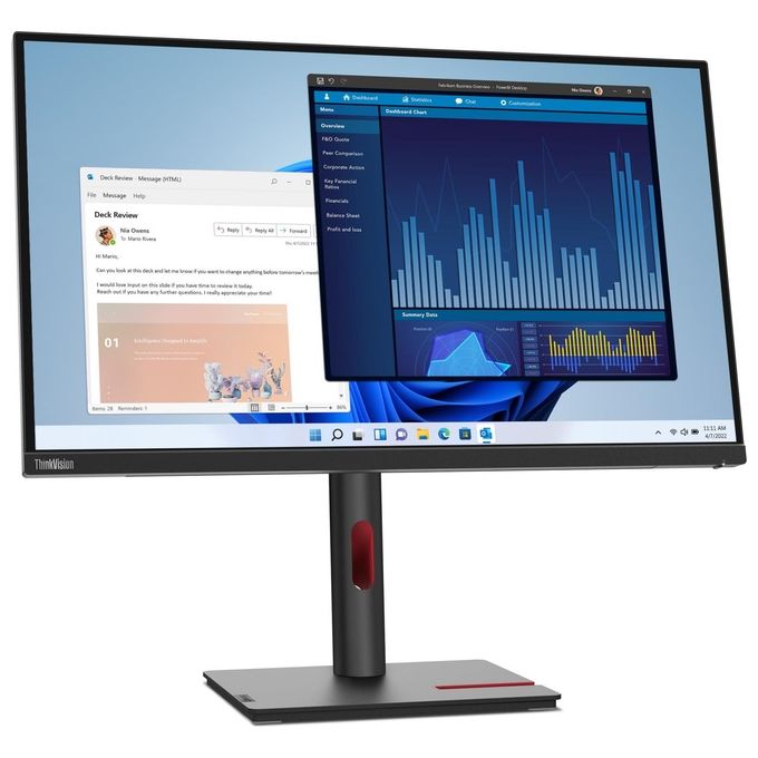 Lenovo 63A9GAT1EU ThinkVision T27p-30 Monitor PC 27'' 4K Ultra HD IPS 3840x2160 USB-C 90W Ethernet colore Nero