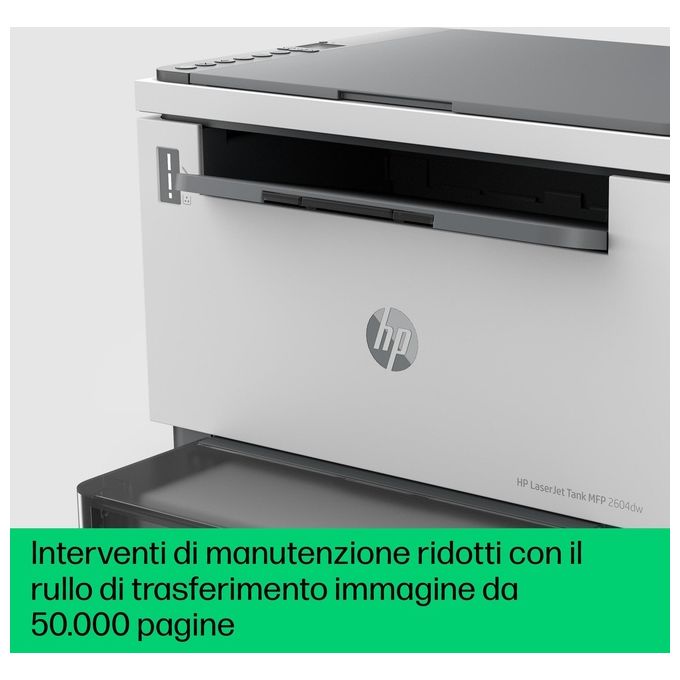 HP 381V0A LaserJet Tank 2604dw Stampante Multifunzione Laser Mono A4 22 ppm Wi-Fi Fronte Retro 250 fogli colore Grigio