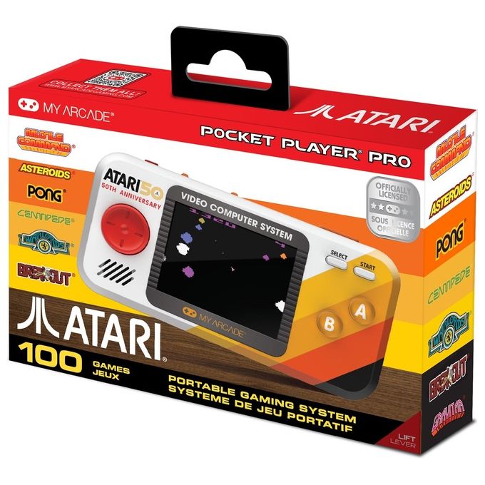 My Arcade DGUNL-7015 Pocket Player Pro Console Portatile con 100 Giochi Schermo da 2,75'' Alimentazione con 4 Batterie AA o USB-C colore Multicolore