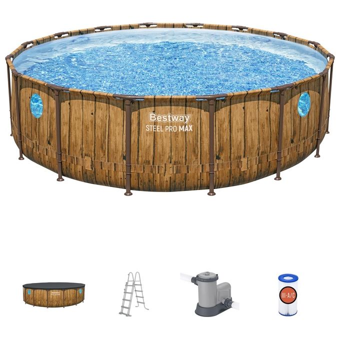 Bestway Piscine Tonde C-Tel. Rattan 488X122 -56725