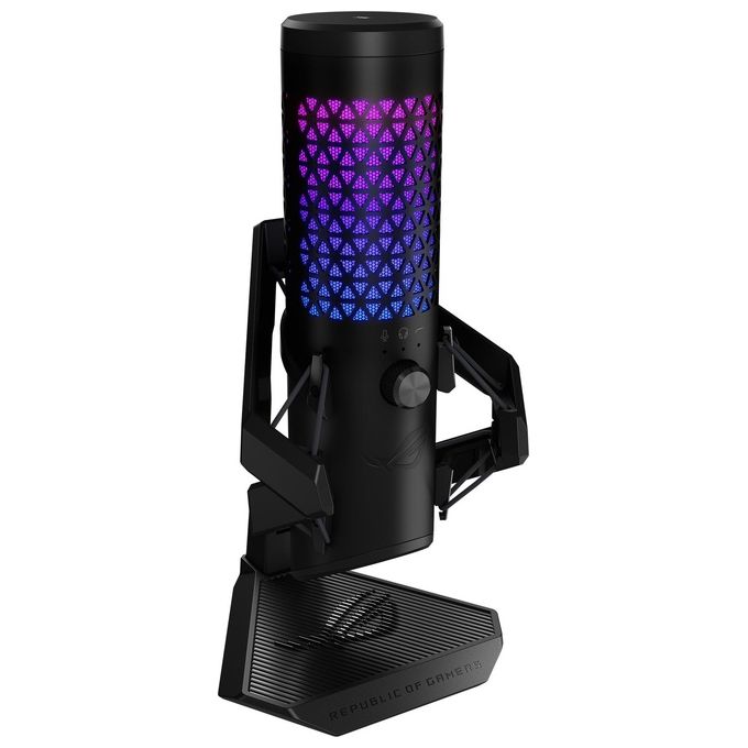 Asus 90YH03Z0-BAUA00 ROG Carnyx Microfono USB Gaming Condensatore 25mm 192kHz 24bit Cardioide Filtro Pop Aura Sync RGB colore Nero