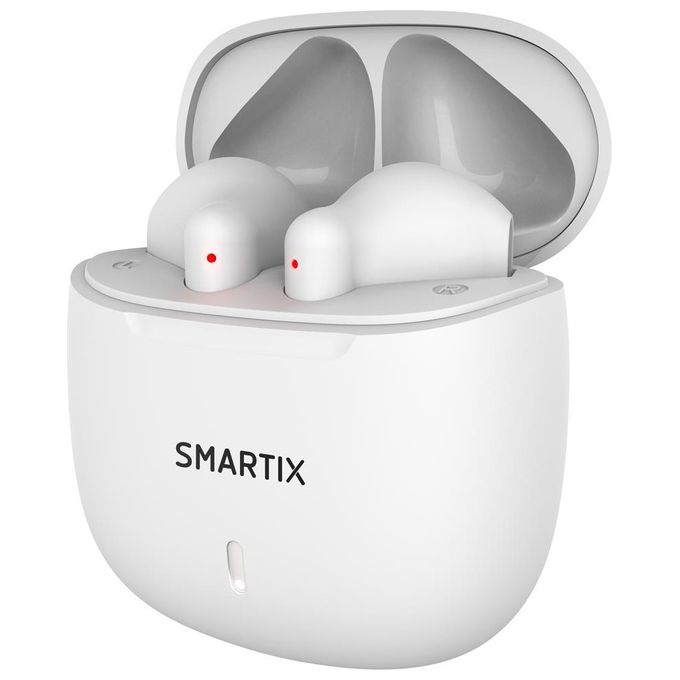 Atlantis Smartix Tws Sm60-fi9-w Bt V5.3 Auricolare Custodia con Funzione di Ricarica Include Battery Bank da 300ma Bianco