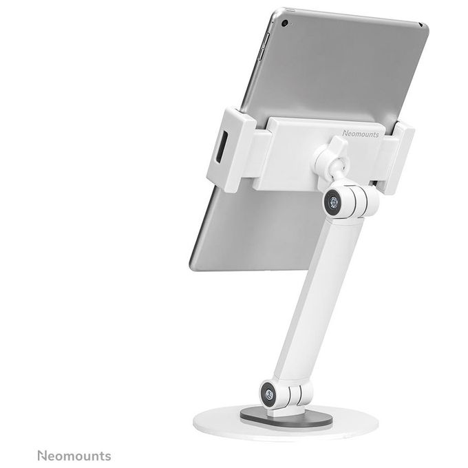 Neomounts DS15-540WH1 Supporto Universale da Scrivania per Tablet Fino a 12,9 Pollici Regolabile in Altezza e Rotazione 360° Colore Bianco
