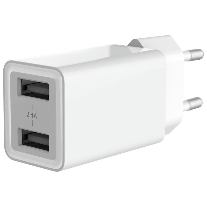 Conceptronic ALTHEA06W Caricabatterie da Parete 2 Porte USB 12W 2,4A Universale colore Bianco