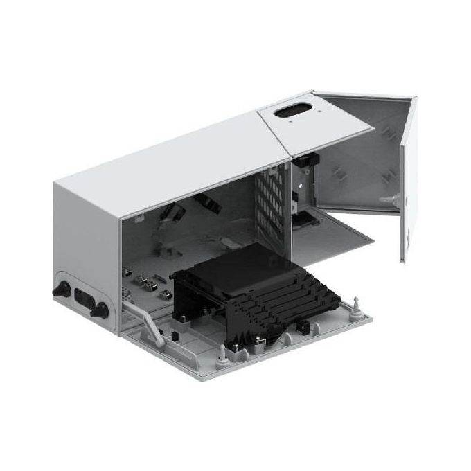 WP WPC-FCB-I2048 Box Ottico FTTH IP65 per 48 Porte SC Grado di Protezione IP65 Montabile a Parete colore Grigio