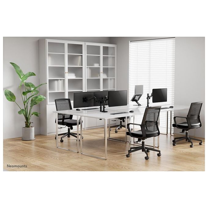 Neomounts DS70-750BL1 Braccio per Monitor 17-27 Pollici Regolabile con Molla a Gas 7 kg VESA 75x75 100x100 cm Morsetto Occhiello colore Nero