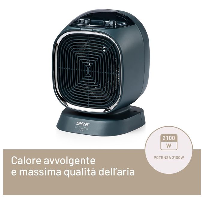 Imetec 4031 Silent Power Pure Termoventilatore 2200W Ionizzatore Timer 9h IP21 colore Blu