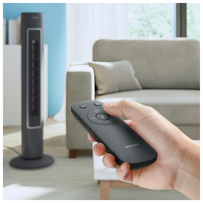 Philips CX5535-11 Serie 5000 Ventilatore a Torre 40W 2230 m³-h 28dB Telecomando Timer Aromaterapia colore Grigio