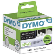 Dymo Confezione 260 etichette Labelwriter 36x89mm Bianco