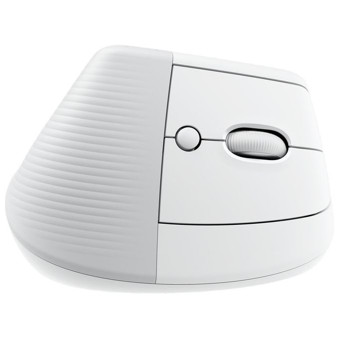 Logitech 910-006475 Lift Mouse Ergonomico Verticale Senza Fili Bluetooth Logi Bolt USB 4 Tasti 4000 DPI Clic Silenziosi colore Bianco
